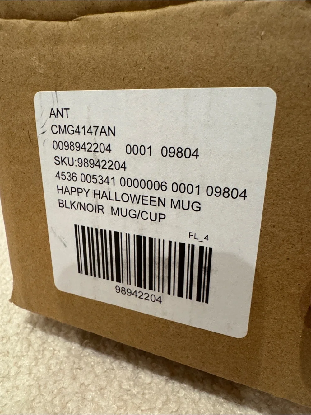 Anthropologie Vintage style Happy Halloween Cat & Ghost Mug